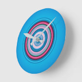 Horloge Ronde Cercles - Rose Bleu (Angle)