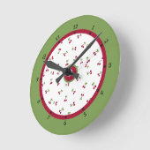 Horloge Ronde Cerises rouges (Angle)