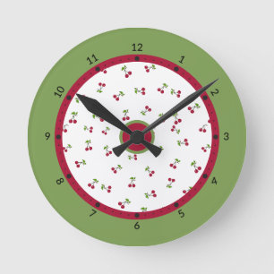 Horloge Ronde Cerises rouges