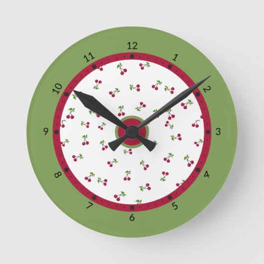 Horloge Ronde Cerises rouges (Recto)