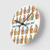 Horloge Ronde Certains lapins m'aiment ! (Angle)