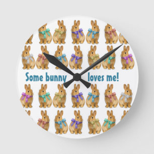 Horloge Ronde Certains lapins m'aiment !