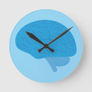 Horloge Ronde Cerveau Bleu