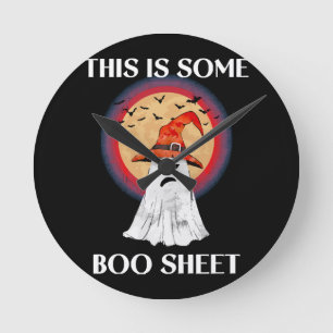 Horloge Ronde C'est du papier de Boo Halloween Fantôme Drôle