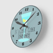 Horloge Ronde C'est heure de genièvre quelque part - gris de (Angle)