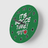 Horloge Ronde C'est le moment du bocce ! funny wall clock with n (Angle)