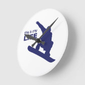 Horloge Ronde C'est ma vie (Snowboard) (Angle)