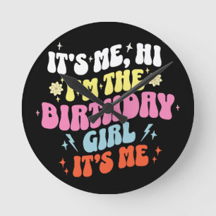 Horloge Ronde C'est mon anniversaire les filles