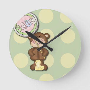 Horloge Ronde Chambre de nursery ourson unisexe