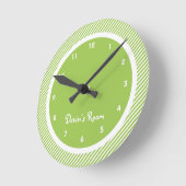 Horloge Ronde Chambre pour enfant en Grille Verte (Angle)