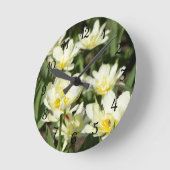 Horloge Ronde Champ de tulipes blanches (Angle)