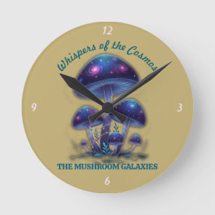 Horloge Ronde Champignons de la galaxie cosmique • Champignons d
