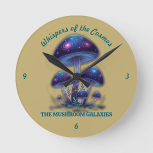 Horloge Ronde Champignons de la Galaxie Cosmique - Fungi Fantast
