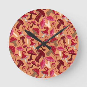 Horloge Ronde Champignons mignons