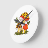 Horloge Ronde Champignons vintages (Angle)