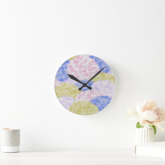 Horloge Ronde Champs D'Hydrangée (Maison)
