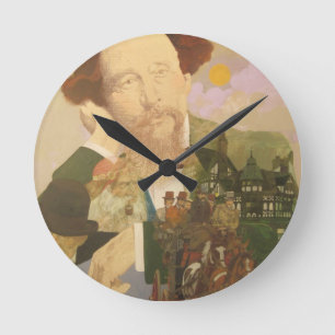 Horloge Ronde Charles Dickens, auteur anglais