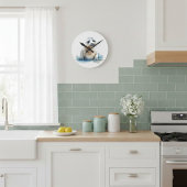 Horloge Ronde Charmant chiot phoque à l'aquarelle