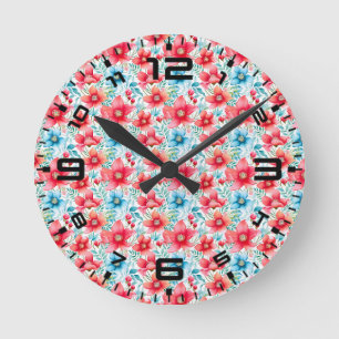 Horloge Ronde Charming Bouquet Ranya Motif-65292