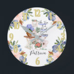 Horloge Ronde Charming Gardener Floral Prénom<br><div class="desc">Cela chante des sentiments de paix et de sérénité - avec de belles couleurs et la capacité de personnaliser le prénom. Il est toujours important de prendre le temps de faire ce qui nous apporte la joie. Toute question de conception n’est qu’à envoyer un conversation ou un courriel à charmdesignstudio@rcn.com...</div>