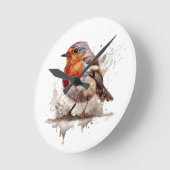 Horloge Ronde Charming Jardin Robin (Angle)