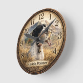 Horloge Ronde Chasse au Pointer Anglais ,Perdrix Chukar (Angle)