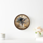 Horloge Ronde Chasse au Pointer Anglais ,Perdrix Chukar (Maison)