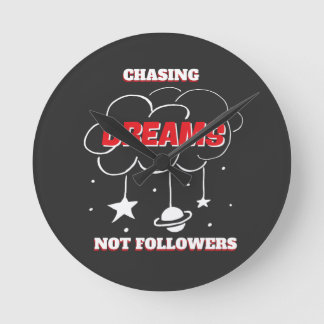 HORLOGE RONDE CHASSE RÊVES PAS FLEURS NOUVEAU MEILLEUR