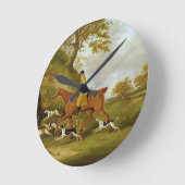 Horloge Ronde Chasseur et chiens, 1809 (huile sur la toile) (Angle)