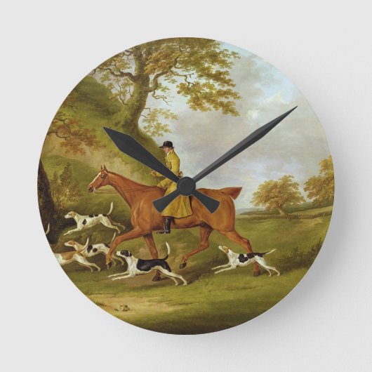Horloge Ronde Chasseur et chiens, 1809 (huile sur la toile) (Recto)