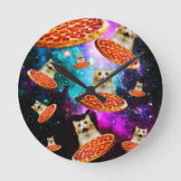 Chat à pizza de l'espace amusant