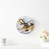 Horloge Ronde Chat aquarelle (Maison)