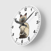 Horloge Ronde Chat Birman / Ragdoll au point de phoque (Angle)