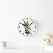 Horloge Ronde Chat Birman / Ragdoll au point de phoque (Maison)