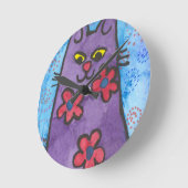 Horloge Ronde Chat de Fun (Angle)