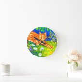Horloge Ronde Chat de nuit (Maison)