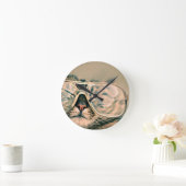 Horloge Ronde Chat drôle avec lunettes (Maison)