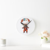 Horloge Ronde Chat drôle de parachutisme (Maison)