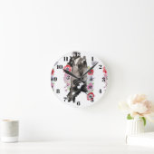 Horloge Ronde Chat en smoking Chats Art Animal Enfant Rose Horlo (Maison)