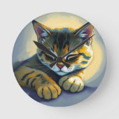 Horloge Ronde Chat endormi (Recto)