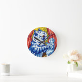 Horloge Ronde Chat et ses chatons (Maison)