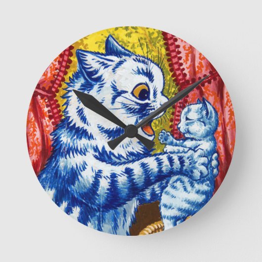 Horloge Ronde Chat et ses chatons (Recto)