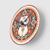 Horloge Ronde Chat Félin (Angle)