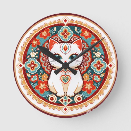 Horloge Ronde Chat Félin (Recto)