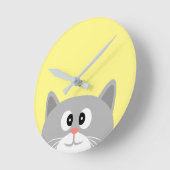 Horloge Ronde Chat gris (Angle)