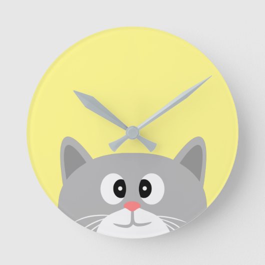 Horloge Ronde Chat gris (Recto)