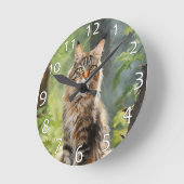 Horloge Ronde chat Maine Coon (Angle)