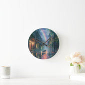 Horloge Ronde Chat marchant sous la pluie (Maison)