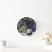 Horloge Ronde Chat noir (Maison)