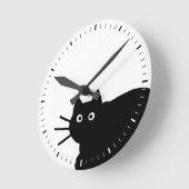 Horloge Ronde Chat noir (Angle)